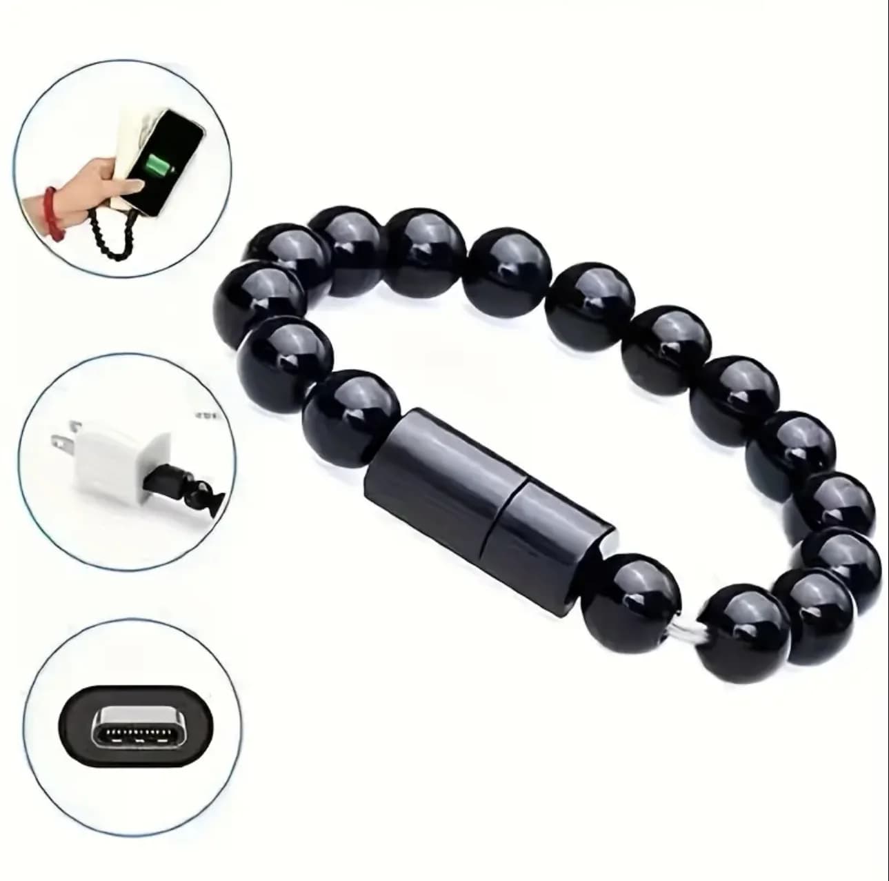 Cavo USB per braccialetto Cavo di ricarica USB Micro tipo C a ricarica rapida portatile per iPhone15 14 13 12 Pro Max X Samsung Xiaomi Huawei