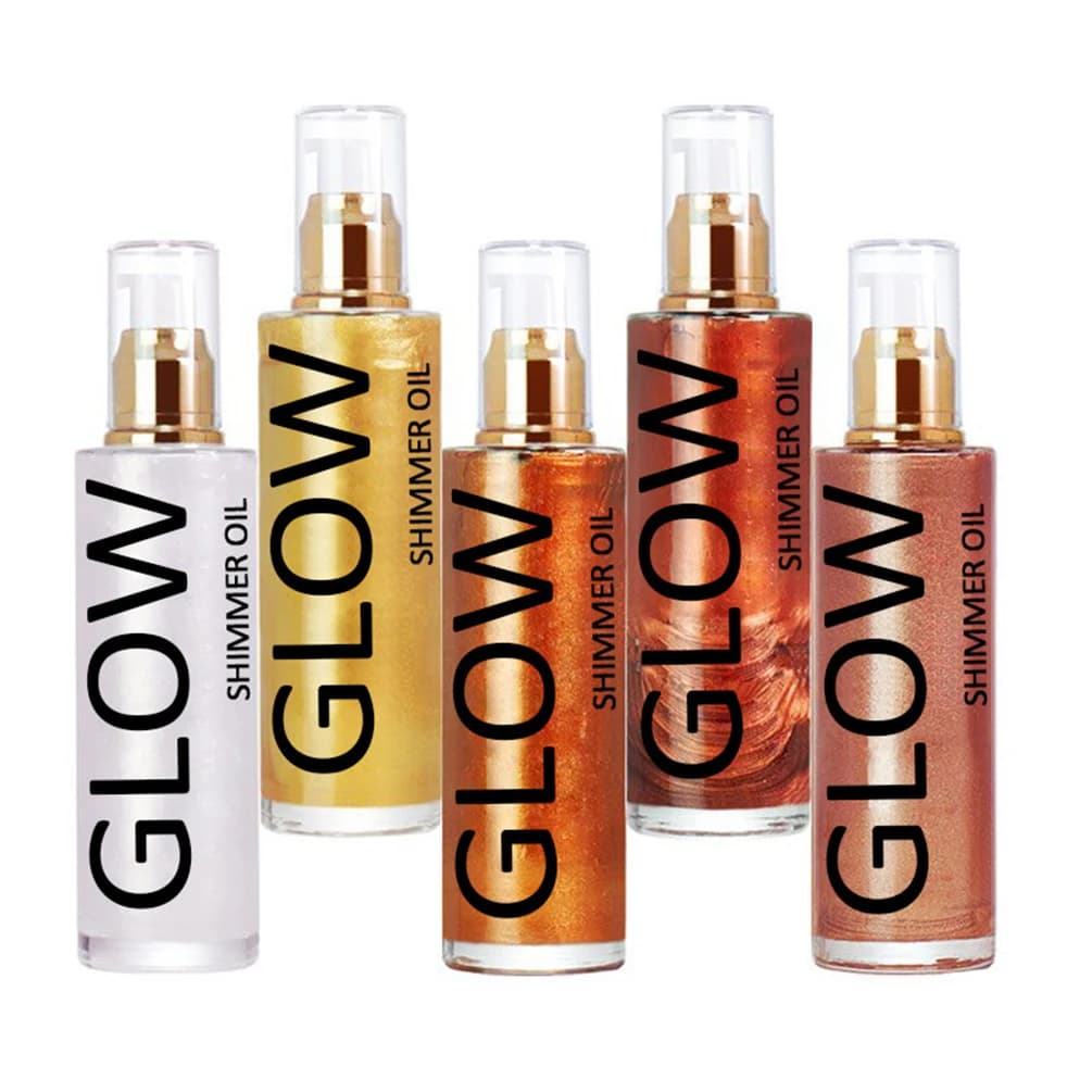 Face&body Highlighter Lotion Private Label 5-color Long Lasting Custom Logo Shimmer Oil Makeup Wholesale Transparent Packaging