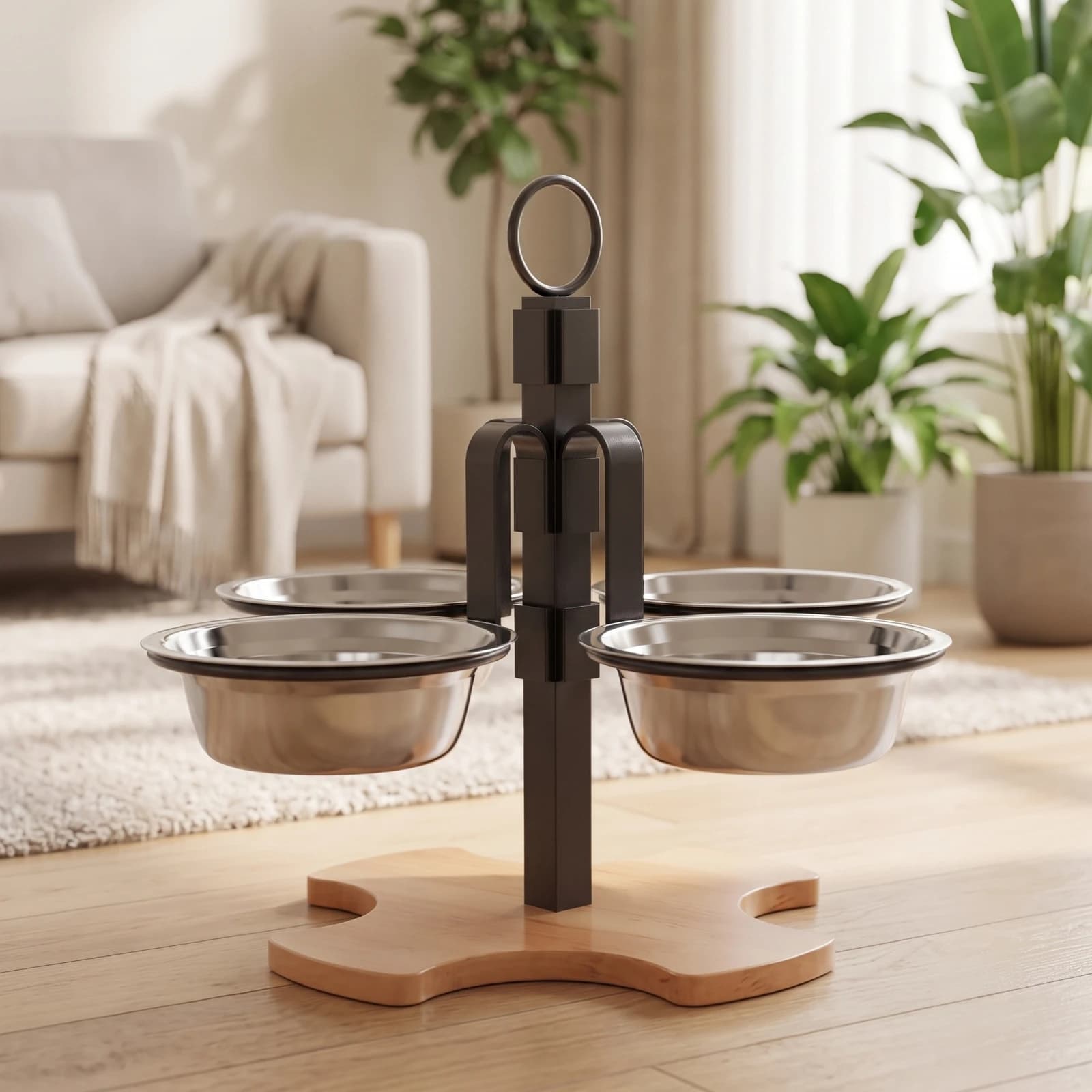 Raised Pet Food Stand with Vertical Support Ergonomic Cat Feeding Table for Better Digestion at Home
