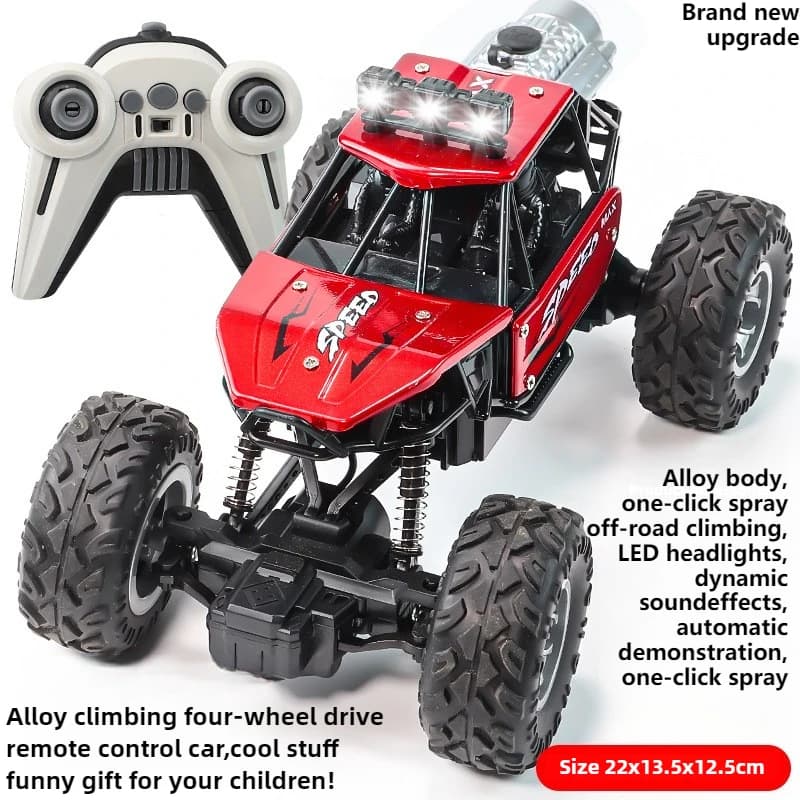 Macchinina giocattolo Kawaii Macchinine RC fuoristrada da arrampicata in lega regalo divertente, Macchinina telecomandata, Camion RC resistente agli urti con spruzzo scoreggia, Giocattoli per bambini