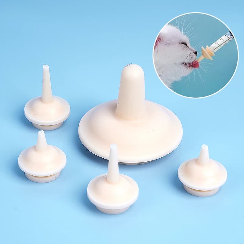5 pz Neonato Pet Alimentazione Tettarelle Da Biberon Per Cane Gatto Criceto Pappagallo Alimentazione Ciuccio Medicina Alimentazione Animali Domestici Siringa Orale Tettarelle Da Biberon In Silicone