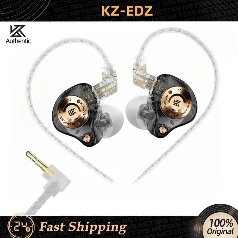 KZ EDZ HIFI, Metal In-Ear Monitor with Wide Frequency Range, Low Stereo, Gaming Headphones with Microphone PK EDX PRO X