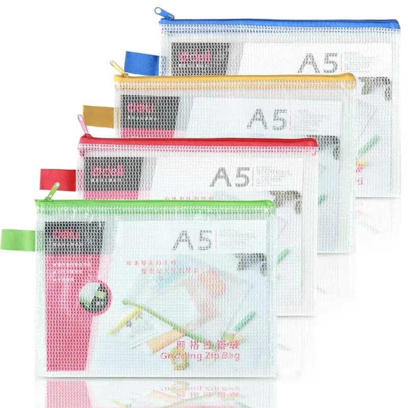 Cartella portaoggetti per cancelleria Cartella portadocumenti Cartelle organizer per file con cerniera impermeabile Borsa in PVC Portafoglio Portaoggetti per carta Organizzatori per ufficio