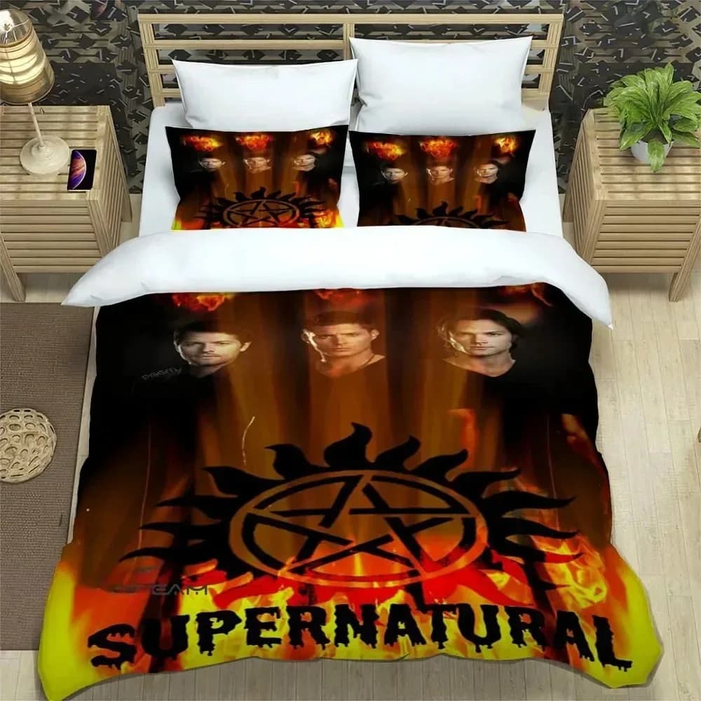 TV series Supernatural 3D NEW Duvet Cover Pillowcase Bedding Set Adult Boy Girl Bedroom Decoration Children Single Double Large