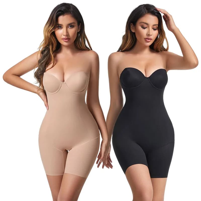 Wireless Shapewear Onesie Shoulder Bridesmaid Dresses Underwear Waist Cincher Abdomen Tummy Control Butt Lifting Body Shaper
