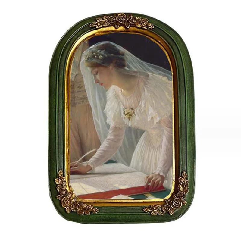 European Style Resin Wedding Photo Frame Bedroom Desktop Ornaments Wall Hanging Picture Frame Home Decor