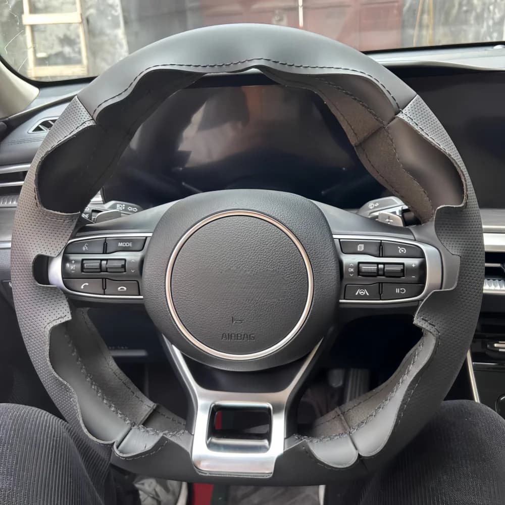FAI DA TE Personalized For KIA K5 DL3 2020-2021 Carwheel Anti-Slip Cover Artificial Leather Accessories For Interior Cars