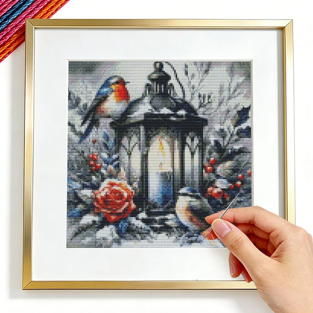 Embroidery Sets light landscape winter snow 11CT Cross Stitch Kit bird rose flower handmade needlework Decorative Home