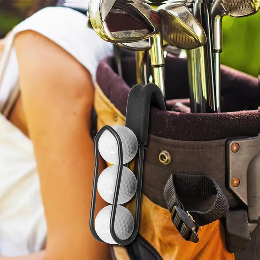 Porta palline da golf da 18 cm con sgancio rapido Porta palline in metallo portatile per fianchi in vita può contenere 3 palline Accessorio da golf per uomo donna