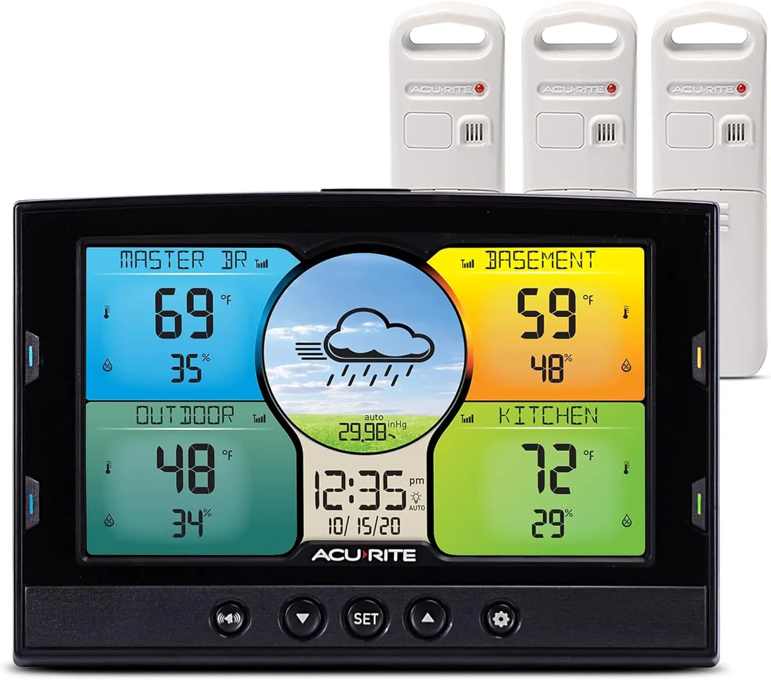 Stazione Meteo Wireless Multi-Stanza con Display a Colori, Termometro Interno/Esterno e Previsioni