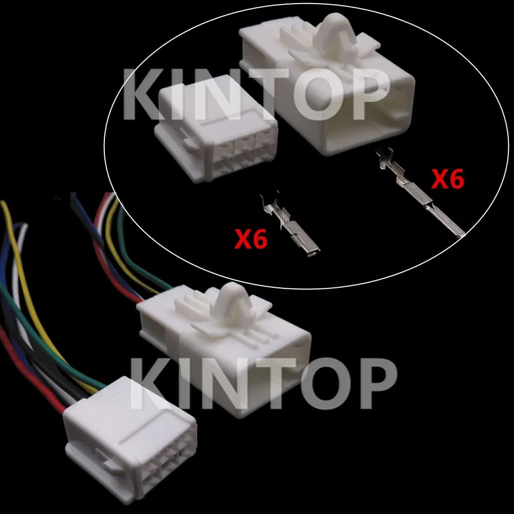 Set di 6 Pin per Connettore Cablaggio Fanale Posteriore Auto, Compatibile con Toyota Lexus 6240-5118 6240-1107 6098-2679 6098-2680