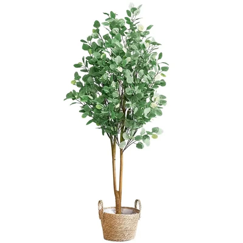 Modern Nordic Home Office Decor Large Artificial Eucalyptus Silver Dollar Tree Greenery Fake Plant Outdoor Christmas Easter