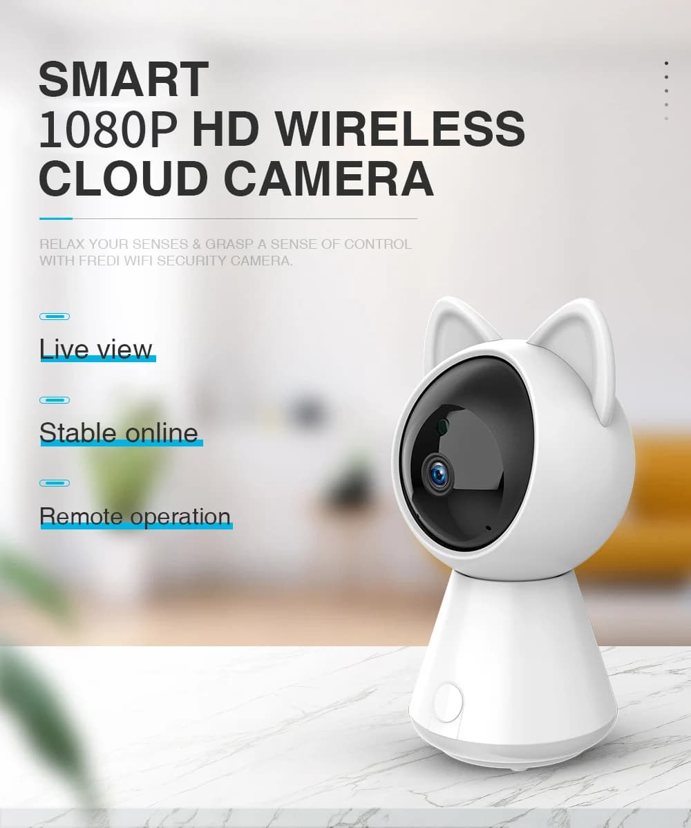 2MP 1080p Wireless PTZ IP Dome Camera IR Night Vision Motion Detection Home Security CCTV Baby Monitor
