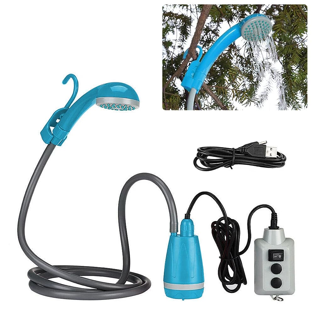 Tomshoo Doccia da campeggio portatile Pompa da doccia da campeggio esterna Soffione doccia ricaricabile Attrezzatura da viaggio per esterni Forniture per escursioni