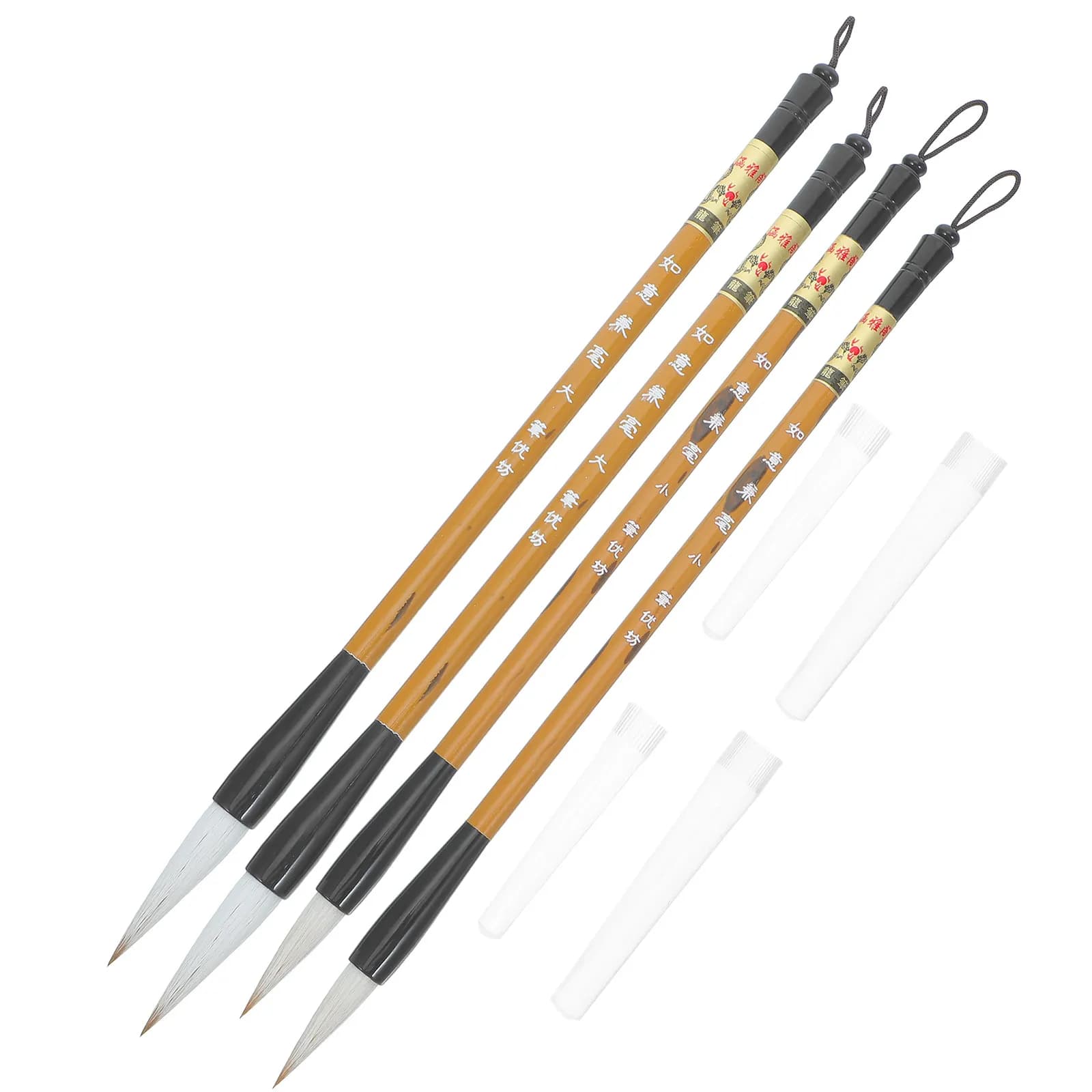 4Pcs Chinese Calligraphy Brushes Painting Writing Watercolor Ink Brush Set Professional Quality Calligraphy Practice