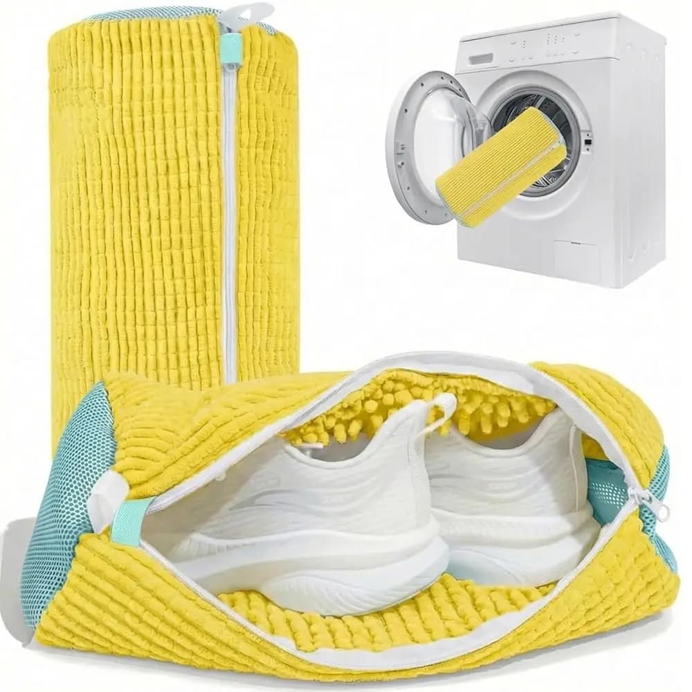 Sacchetto per lavare le scarpe, 2 sacchetti per lavare le scarpe da ginnastica, sacchetto riutilizzabile per la pulizia delle scarpe per lavatrice e asciugatrice, adatto a tutte le taglie di scarpe.