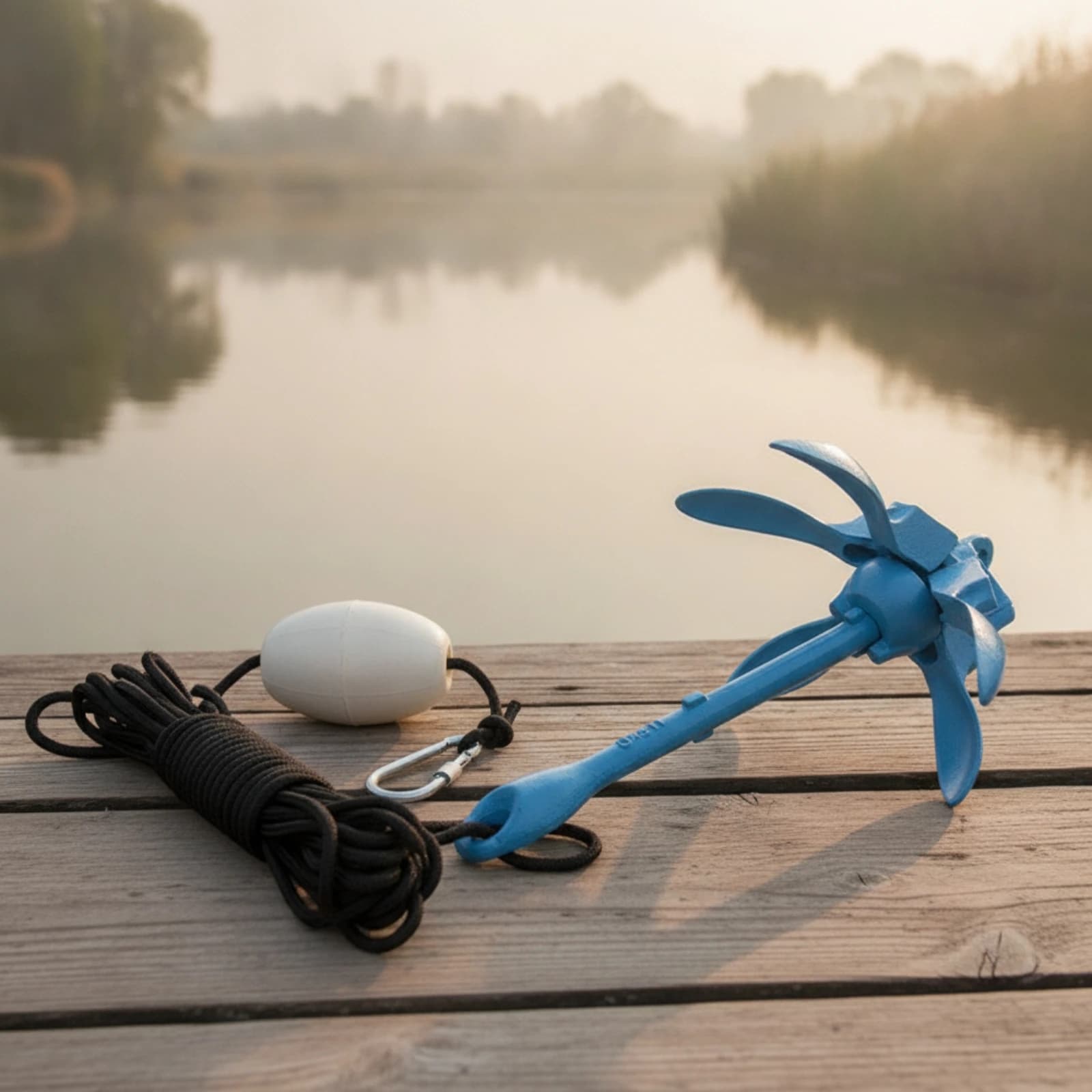 Folding Anchor Kit with Buoy and Rope Compact Portable Boat Anchor Kit with Storage Bag for Kayak Fishing