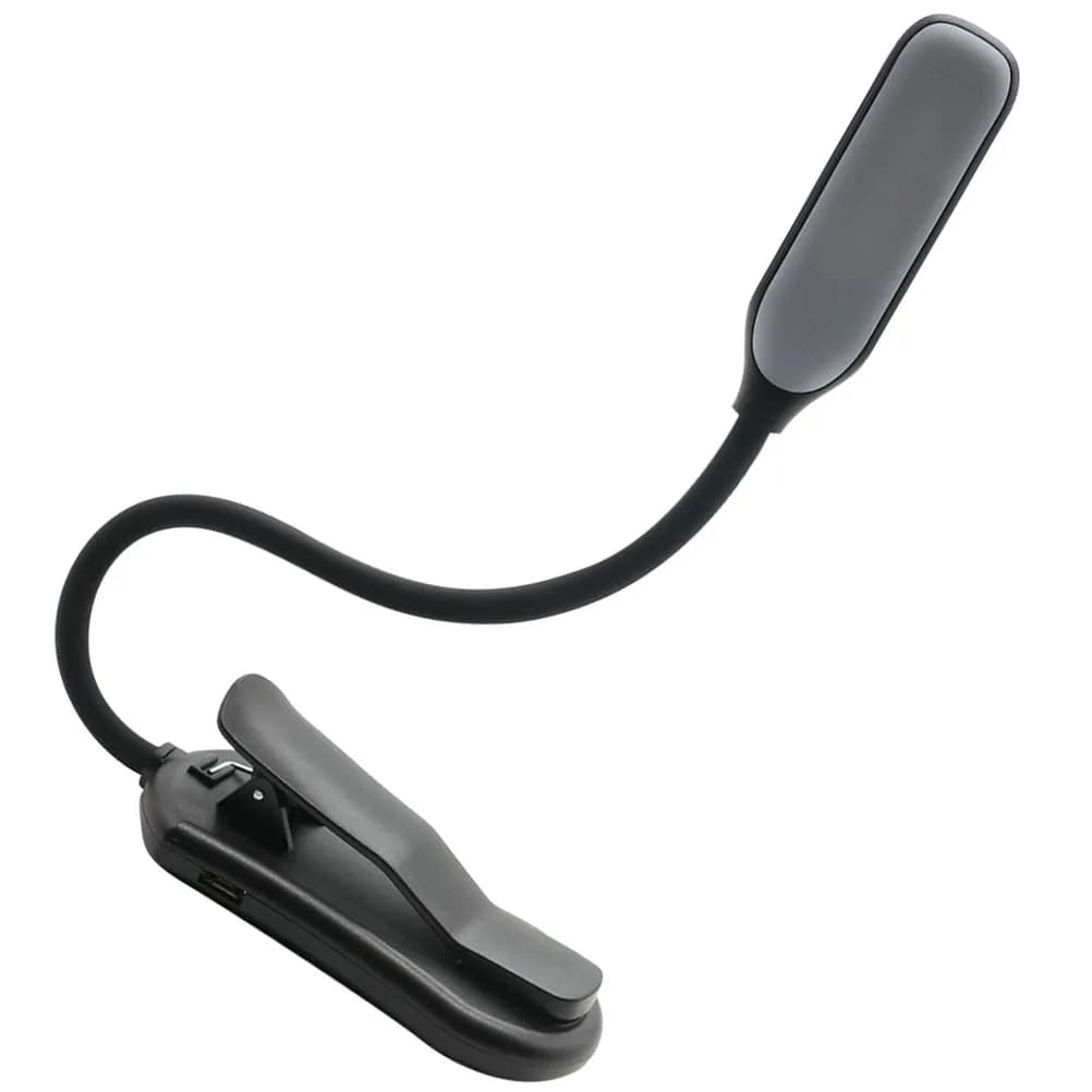 USB Rechargeable Plastic Reading Lamp Eye-Safe Lightweight Portable Book Clip LED Desk Lamp for Home Office Studying Night Light