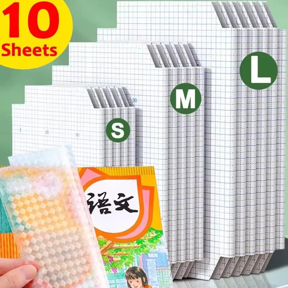 10 fogli di copertina per notebook A4, copertina autoadesiva per libri, agenda impermeabile, custodia per libri per studenti, pellicole protettive