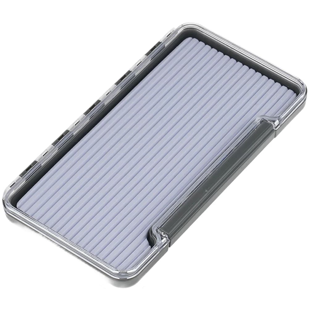 Waterproof Tackle Storage Box for Fly Hooks Featuring Silicone Edge Seal and Wave Foam Liner for Secure Hook Retention