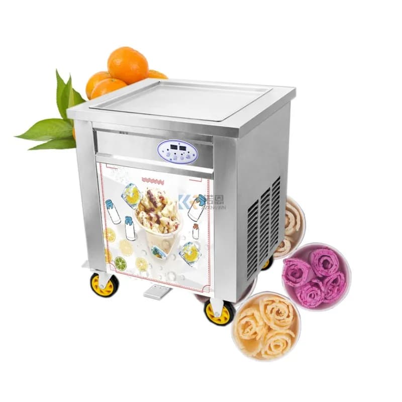 Macchina Commerciale per Gelato Arrotolato con Piastra Singola, 45cm, per Hotel, Ristoranti e Negozi
