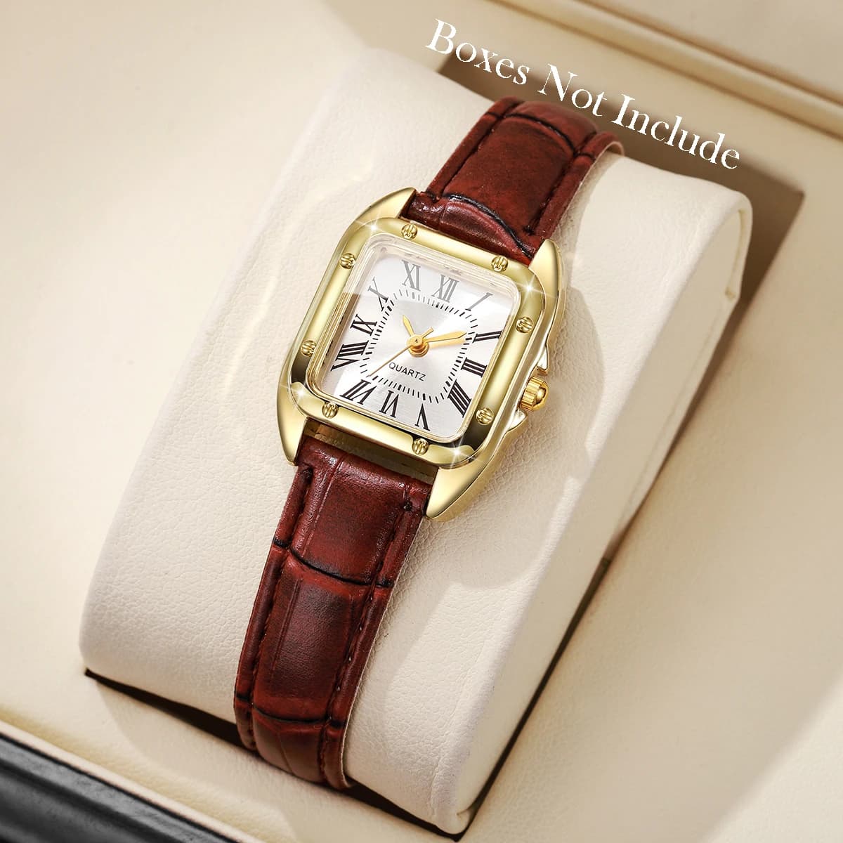 Fashionable Women's Leather Strap Wrist Watch Quartz With Roman dial For Women's Relogio Female (No Box)