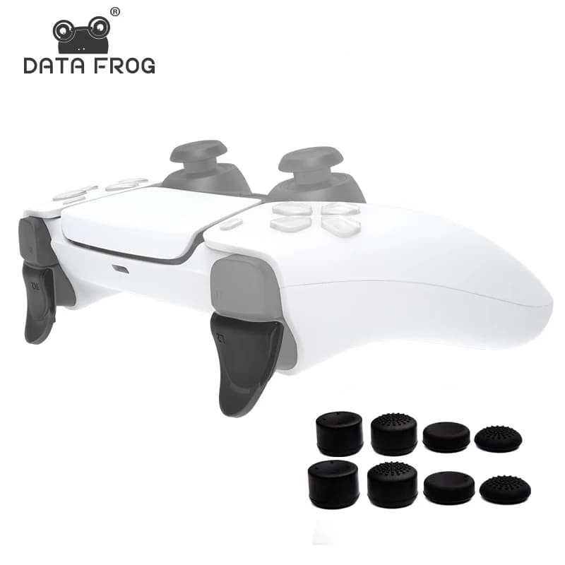 DATA FROG Pulsante di attivazione gamepad esteso per prolunga chiave PS5 L2 e R2 per accessori controller di gioco PS5/PS4 Tappo in silicone