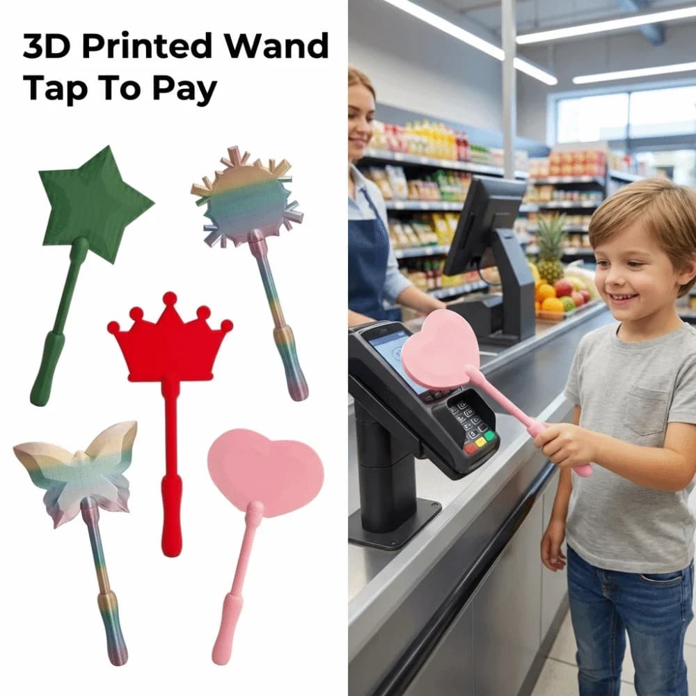Portacarte di Credito Creativo Stampato in 3D, Leggero, Portatile, Carino, per Pagamenti Contactless, 35cm, per Uso Quotidiano