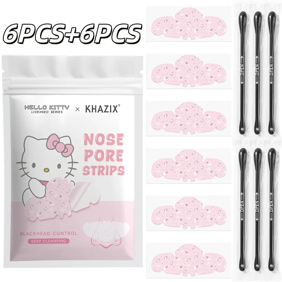 6PCS Hello kitty Hydrocolloid nasal patch, soft and lightweight, comfortable to wear. Suitable for daily use and all skin types.