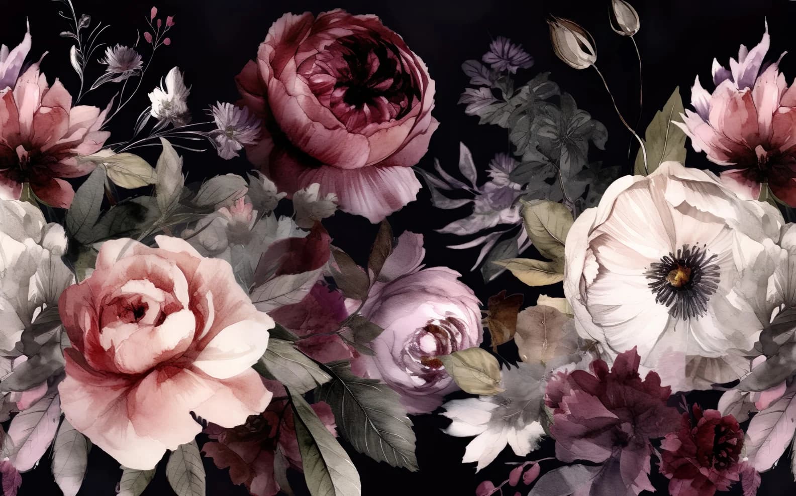 Murale 3D personalizzato con fiori e foglie in rilievo, sfondo TV con rose in fiore, decorazione murale con piante della foresta pluviale, carta da parati 3D.