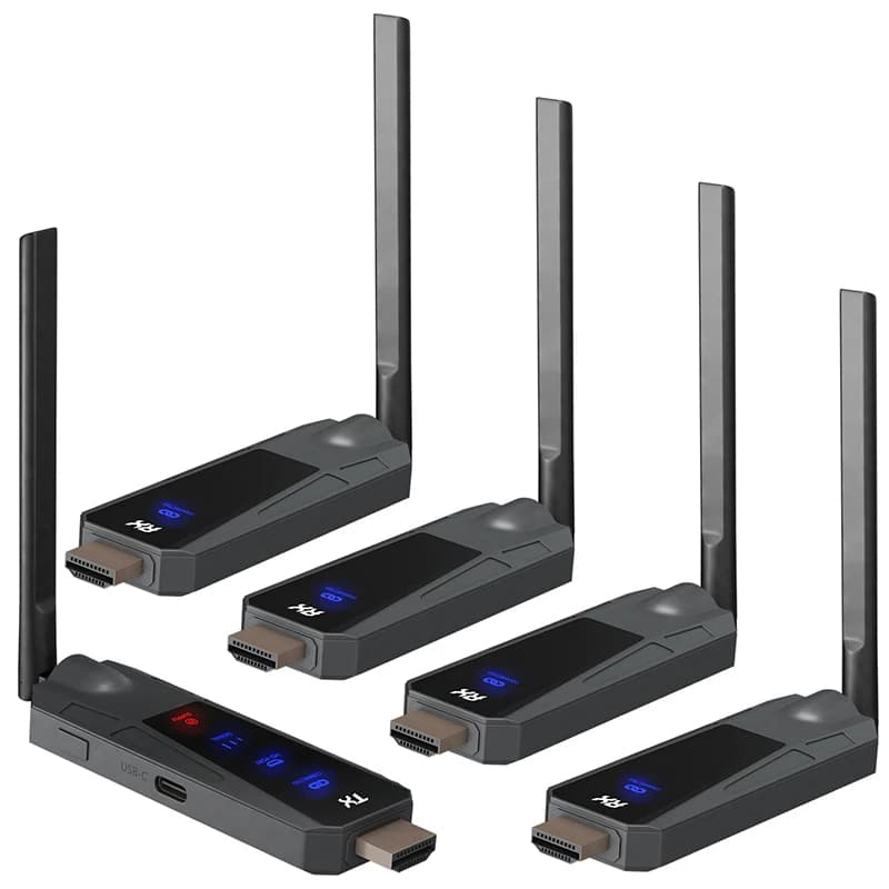 80m HD Wireless HDMI Transmitter and Receiver Extender Audio Video Screen Share Adapter for Camera DVD Laptop PC To TV Projector