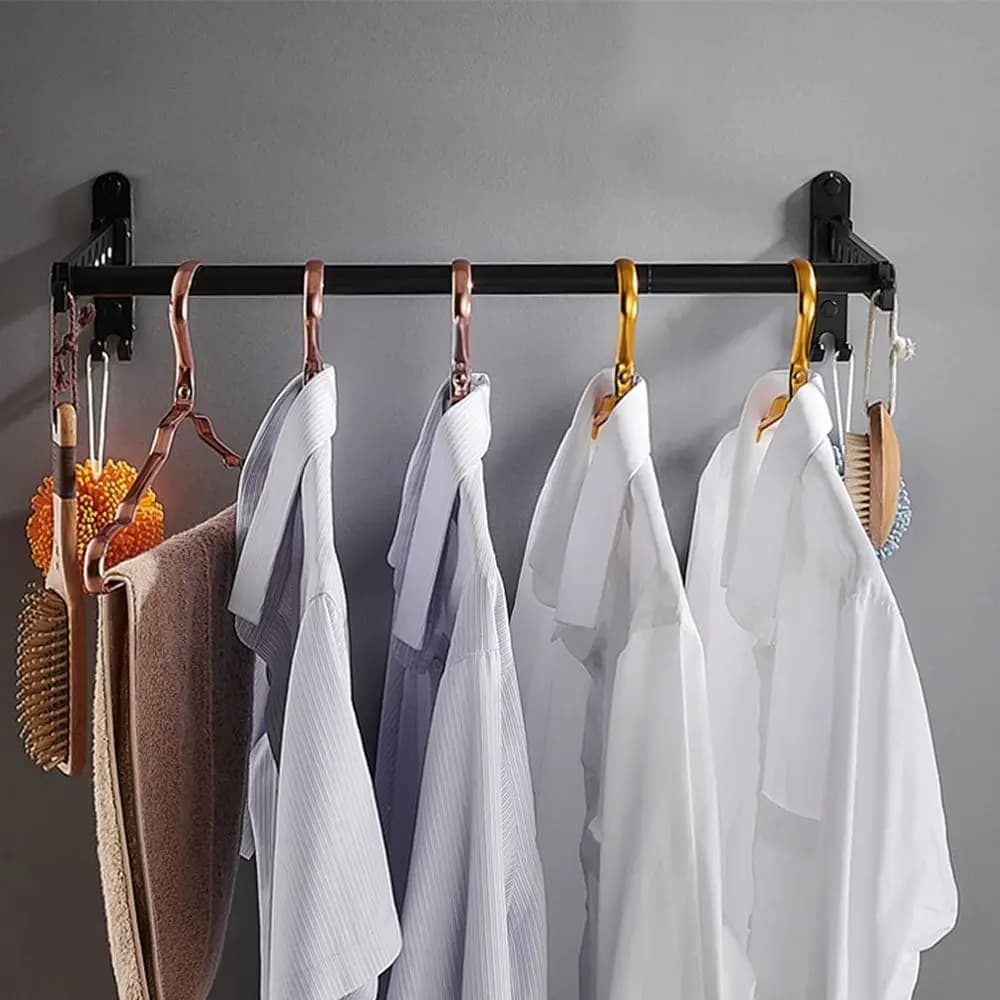Stendibiancheria Retrattile e Pieghevole per Uso Interno - Ideale per Mascherine, Calzini, Asciugamani, Biancheria Intima e Pannolini, Nero, 40cm