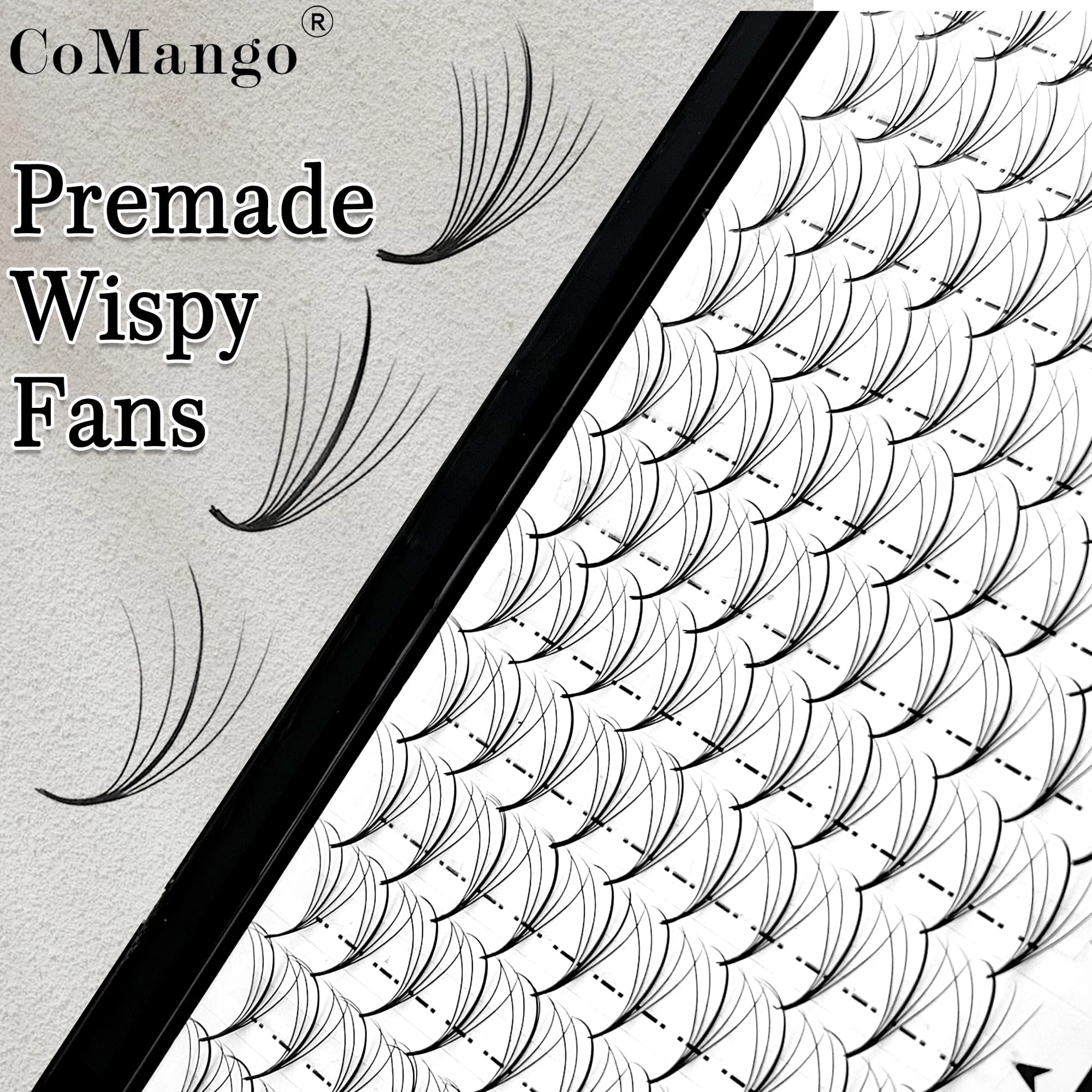 12rows tray premade fan spike Russian volume eyelashes extension 5/7/9D pointed base natural hybrid individual eyelashes wholesale