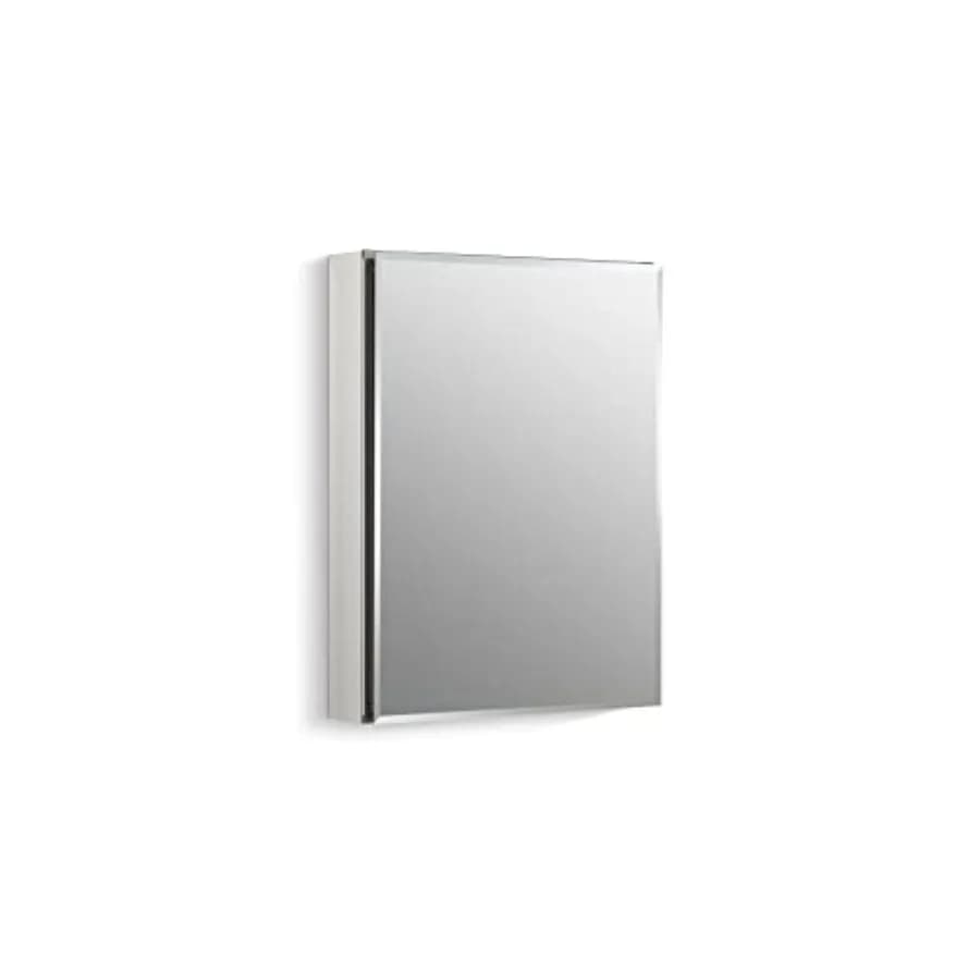 CB-CLC2026FS Armadietto a Specchio da Bagno Senza Cornice, Porta Singola, Rettangolare con Bordo Smussato, Specchio per Armadietto da Bagno Regolabile