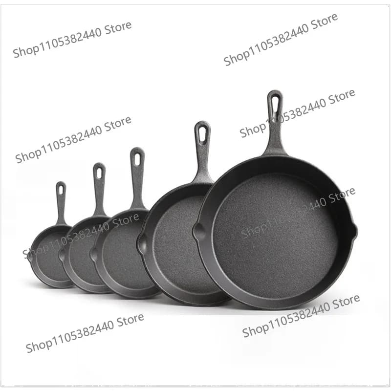 Cast iron pan uncoated bao mom frying pan small fried egg household non-stick cast iron kitchenware set pot