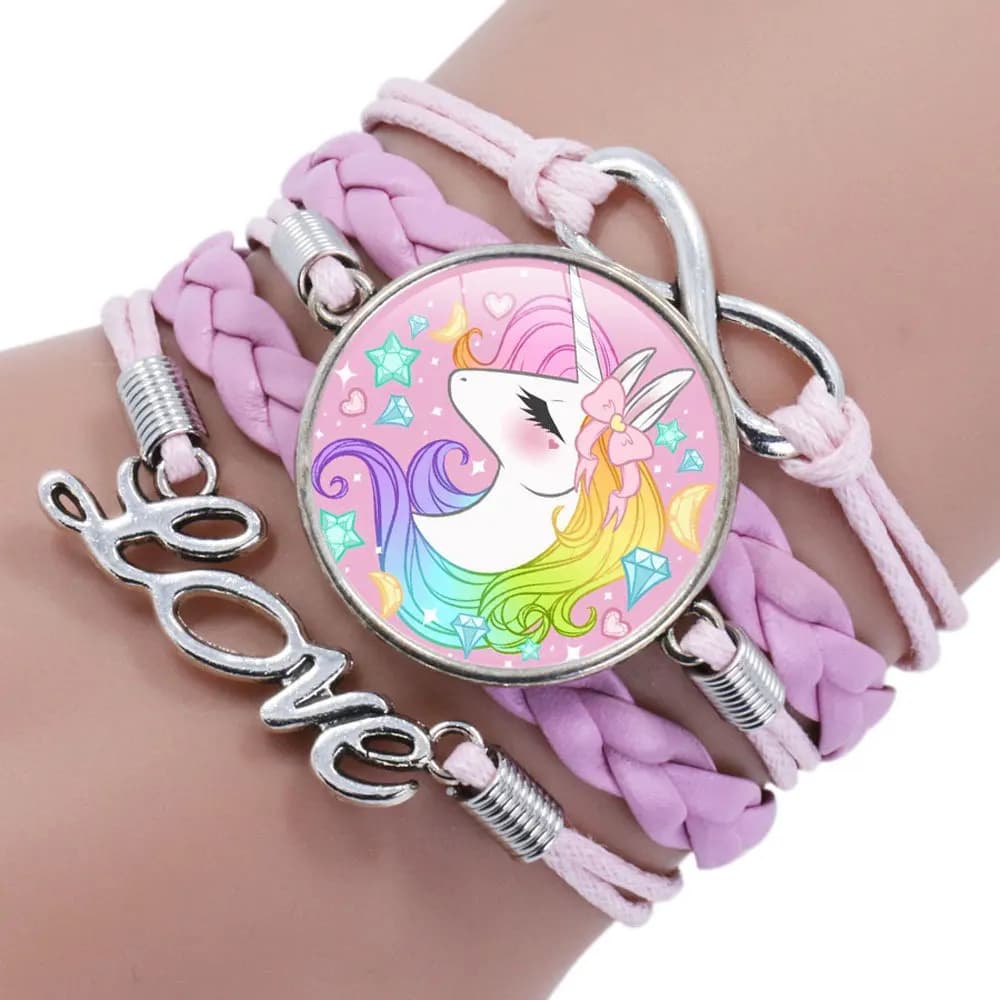 Unicorn Braided Kids Bracelet for Girls Friendship Bracelets Jewelry Multi-layer Charm Bracelet Fashion Jewelry