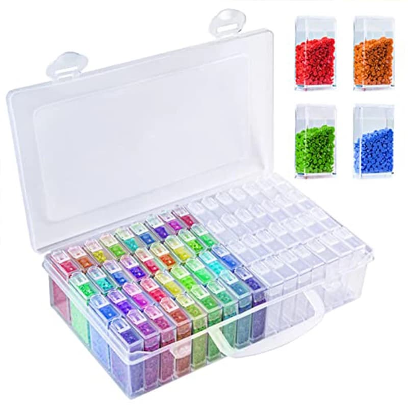 64 84 griglie scatola portaoggetti per pittura diamante custodia portatile per Organizer per perline di semi contenitore in plastica per Nail Art fai da te