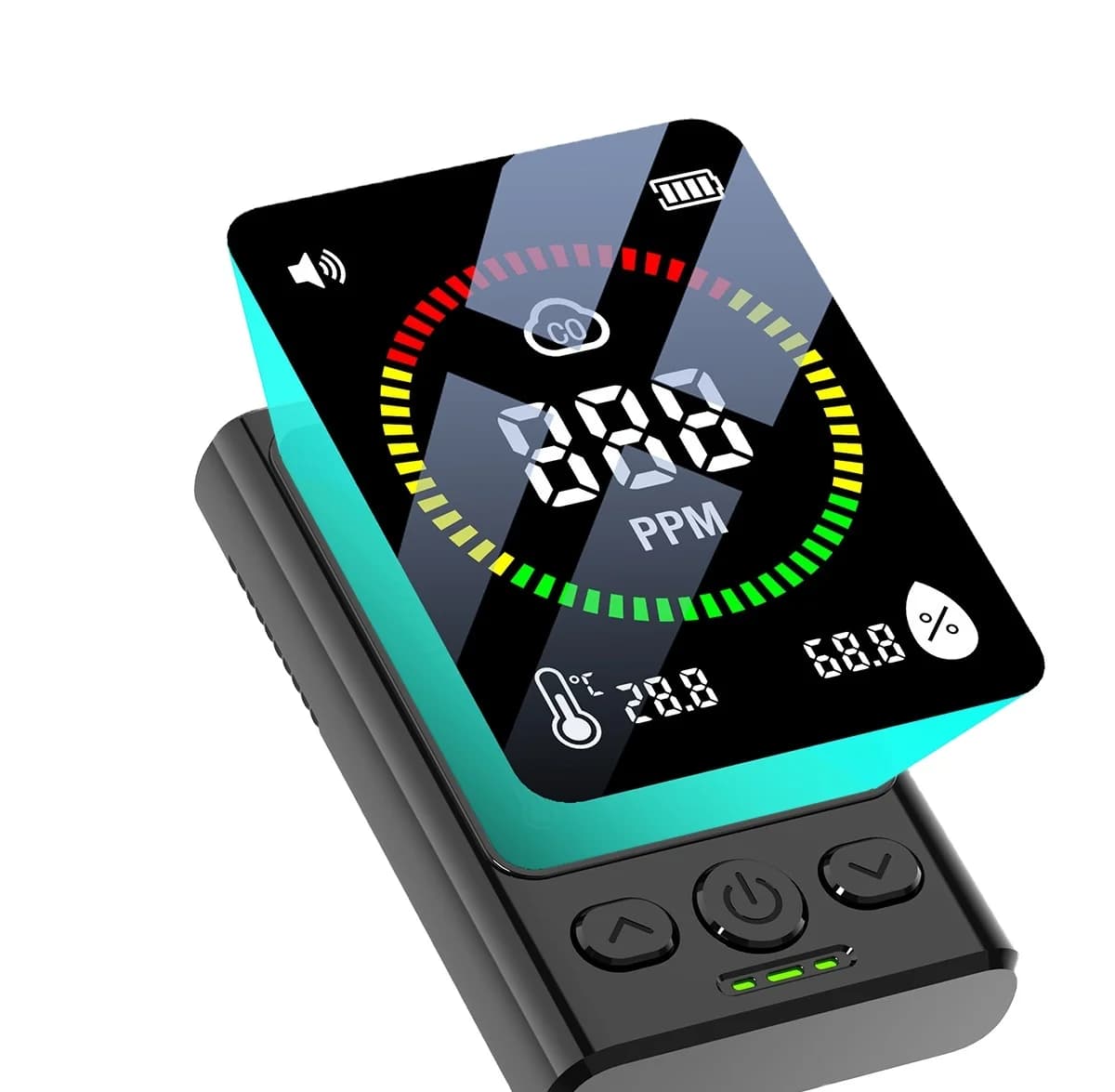 IP67 Portable Carbon Monoxide Detector Digital Display Temp Humidity Monitors for Garage Outdoor Camper Use