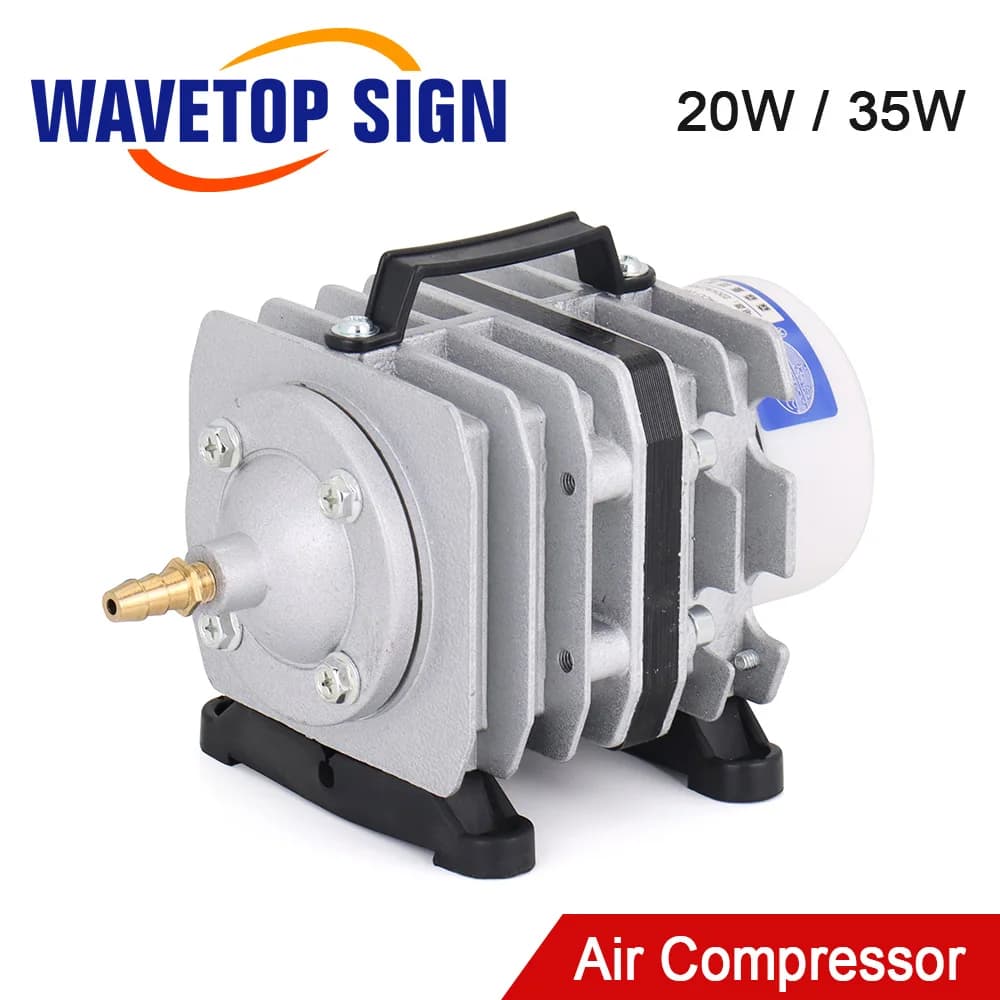 WaveTopSign 35W ACO-002 Air Compressor 40L/Min 20W ACO-001 Electrical Magnetic Air Pump for CO2 Laser Engraving Cutting Machine