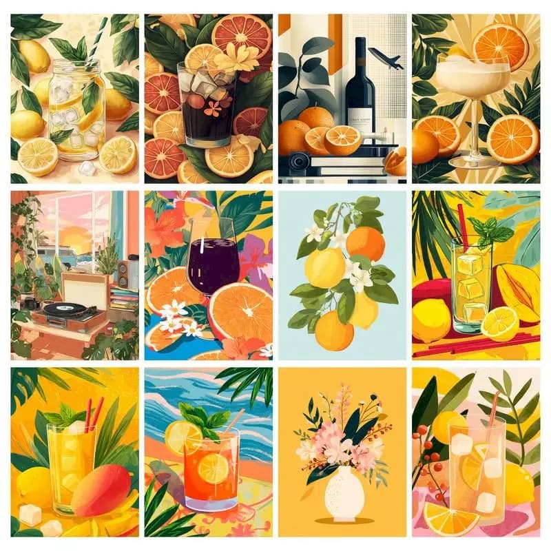 Painting by Numbers Landscape Style DIY Hand Painting Kit Oil Canvas Wall Art Picture Flowers Paint by Number For Adults