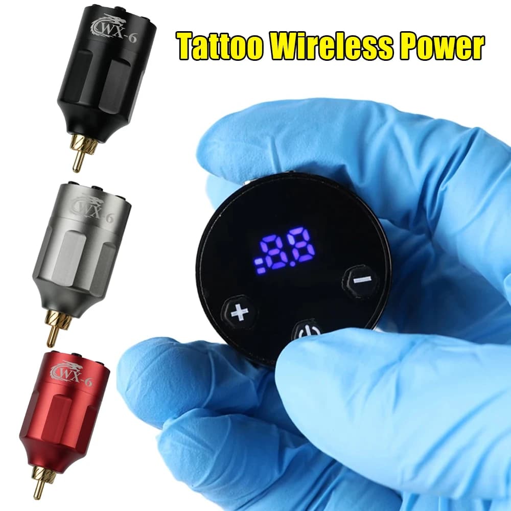 Mini Wireless Tattoo Power Bank Portable 1300mAh Rechargeable RCA/DC Pen Adapter Machine With On/off Control 1 pc