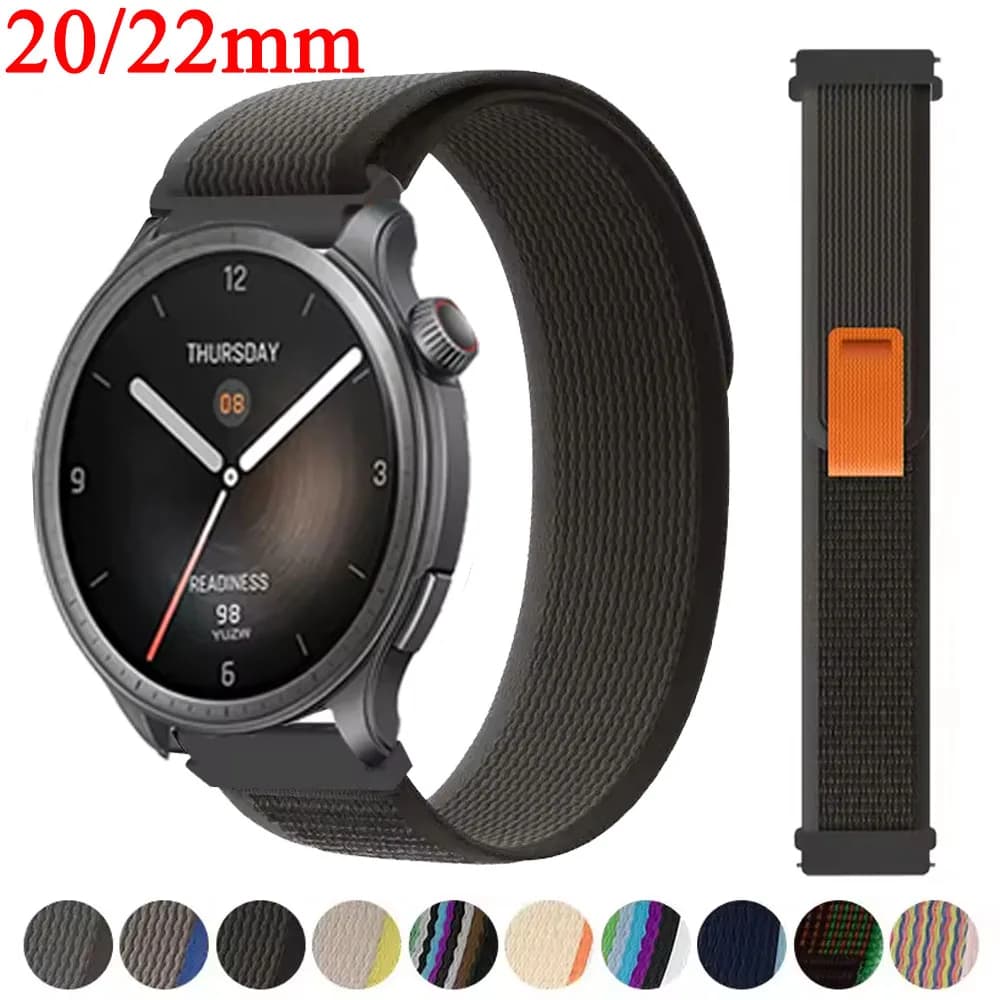 Trail Loop Strap 20/22mm per Amazfit Balance/Bip 6 5 3 3Pro/GTR GTS 4 3 2 2e Bracciale sportivo per Amazfit Active 2/Stratos 3 Band