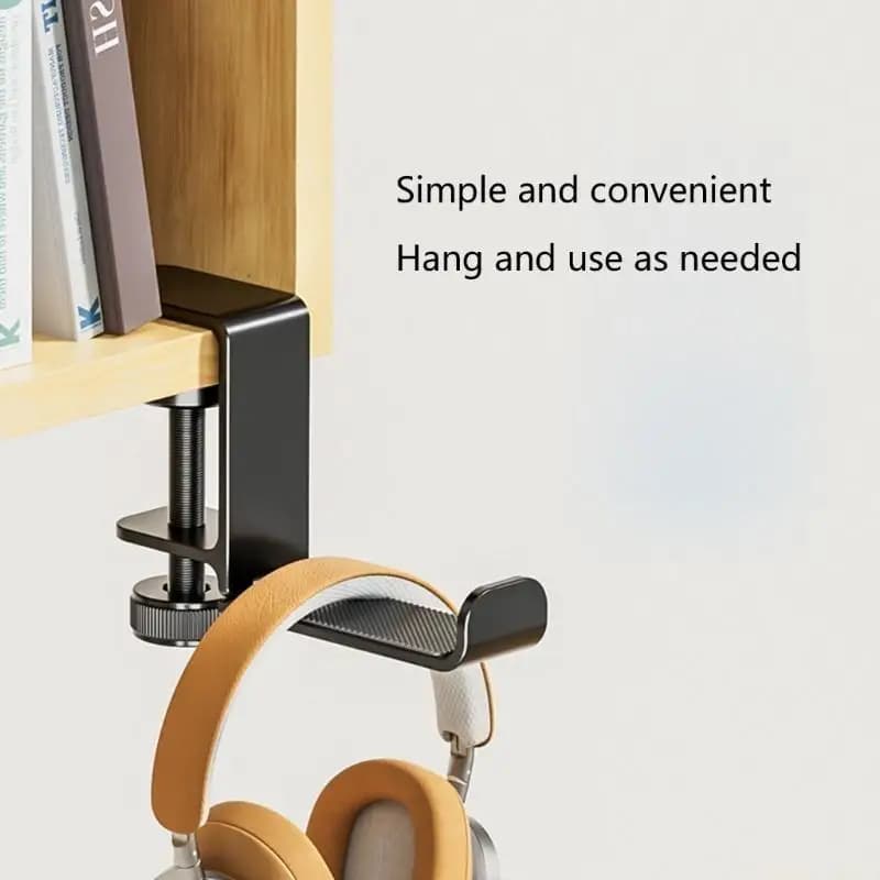 E56B Headphone Holder Headset Hanger Aluminum Alloy Stand with Silicone Rubber Pad