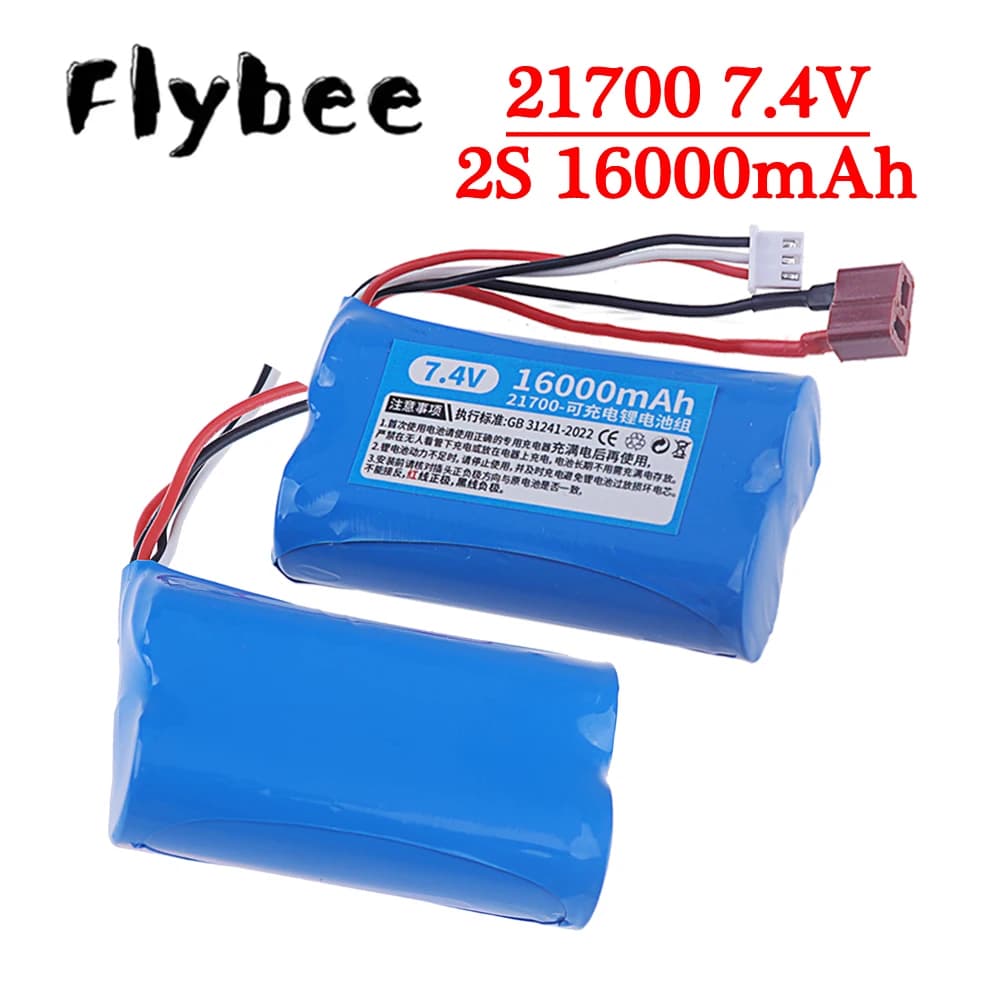 Batteria 21700 7.4V 16000mAh per Wltoys 12428/144001 RC Auto Pezzi di ricambio Accessori 7.4V 2S Batteria ricaricabile agli ioni di litio