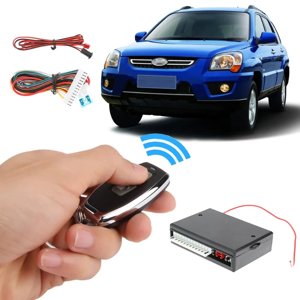 Kit centrale remoto universale per veicoli per auto Serratura per porta Sblocca serratura elettrica e serratura ad aria con sistemi di allarme per auto telecomandati Nuovo