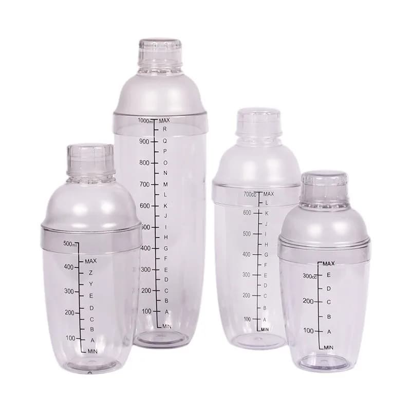 JJYY Shaker per Cocktail Trasparente da 350/500/700/1000 ML, Mixer per Vino e Martini, Boston Shaker per Barman, Accessori per Feste e Bar