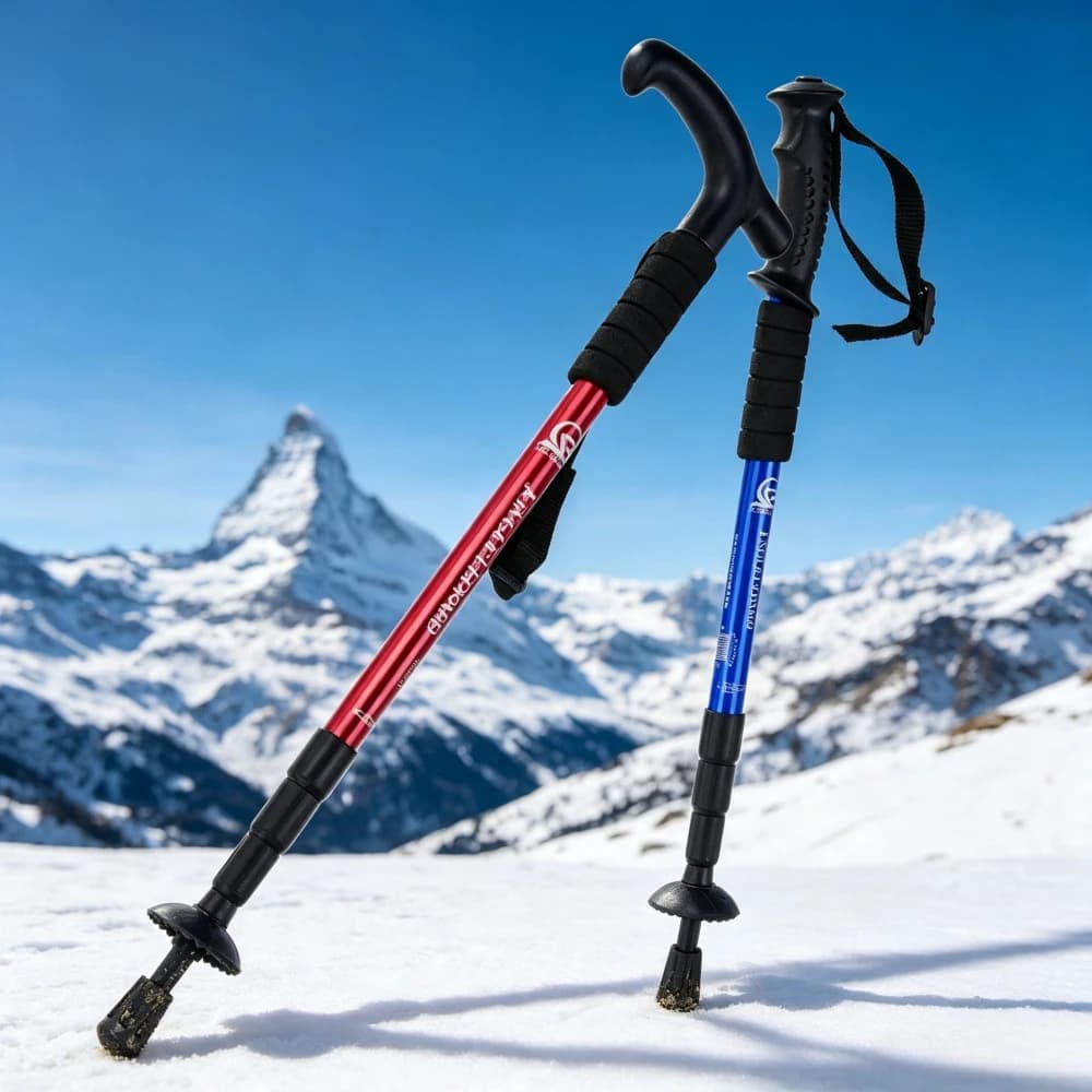 Three-section Four-section Retractable Portable Aluminum Alloy Trekking Poles Outdoor Travel Mountain Climbing Trekking Poles
