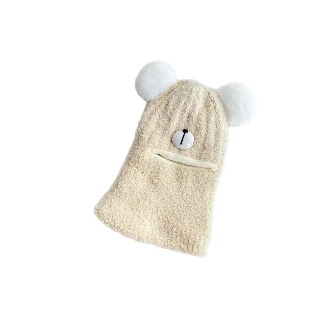 Nuova maschera sciarpa calda cappello integrato berretto pullover antivento resistente al freddo lavorato a maglia simpatico orso Lei Feng cappello autunno e inverno