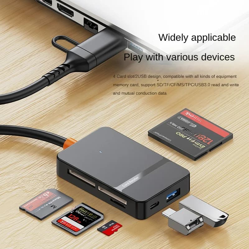 Lettore di schede USB C 8 in 1 Supporto scheda S SD/TF/CF/MS lettura e scrittura lettura disco U