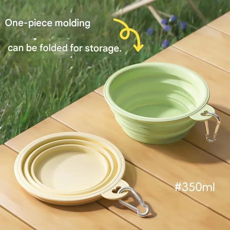 Macaron Color Silicone Collapsible Pet Bowl Portable Foldable Dog Travel Bowl Outdoor Camping Walking Water Food Feeding Dish